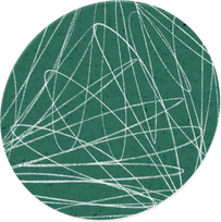 Scribbled Green and White Round Paper Cut-out